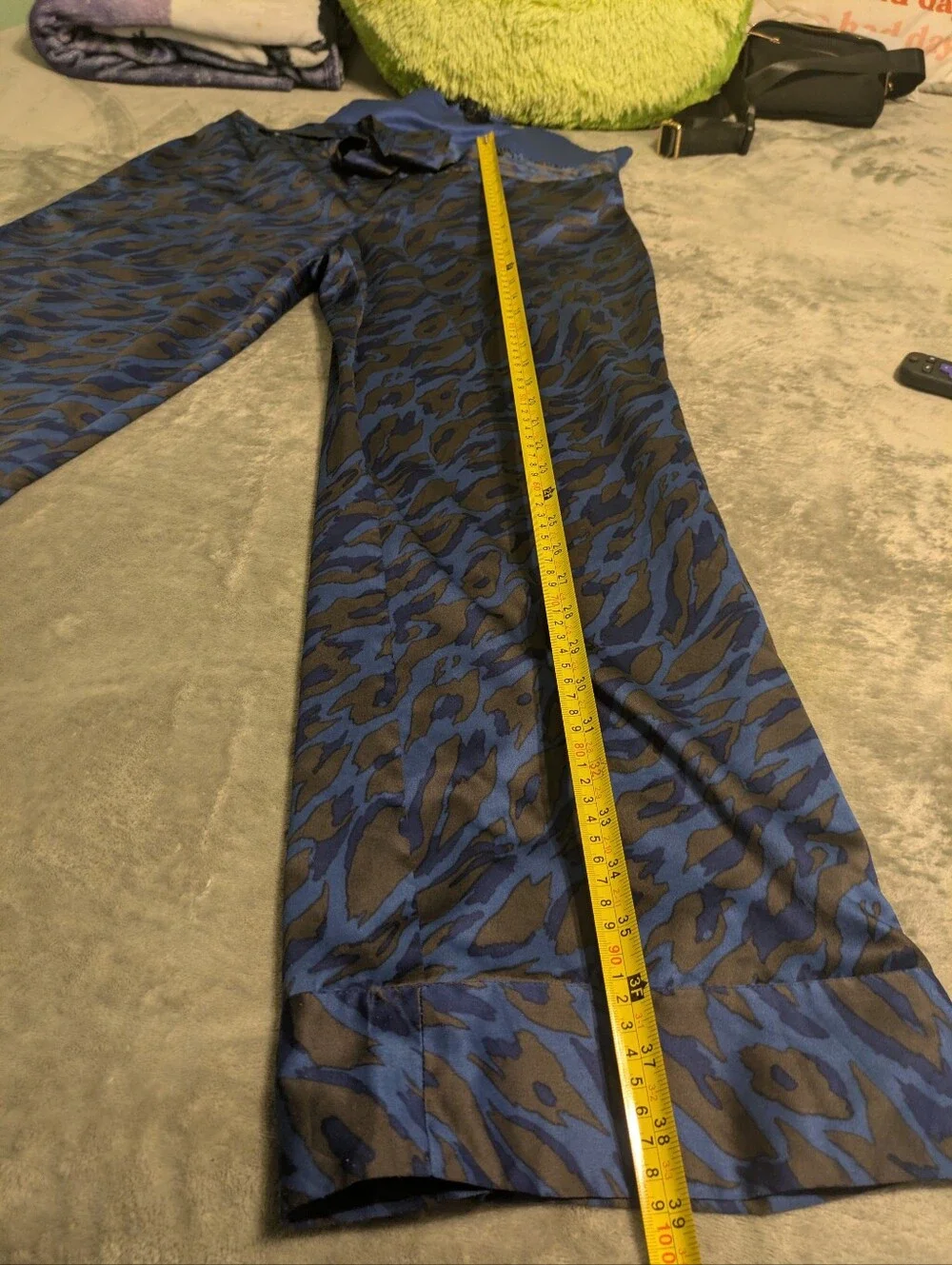 Kristen Davis Medium Blue Satin Cami & New York & Company Large Animal Print Set